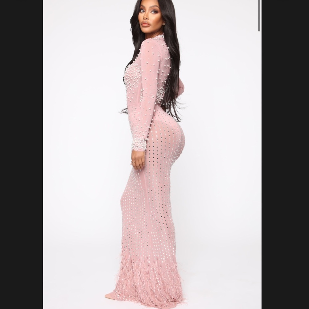 Fashionnova formal rhinestone gown Large
